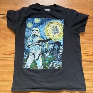 Star Wars Van Gogh Starry Night StormTrooper graphic short sleeve shirt SIZE M